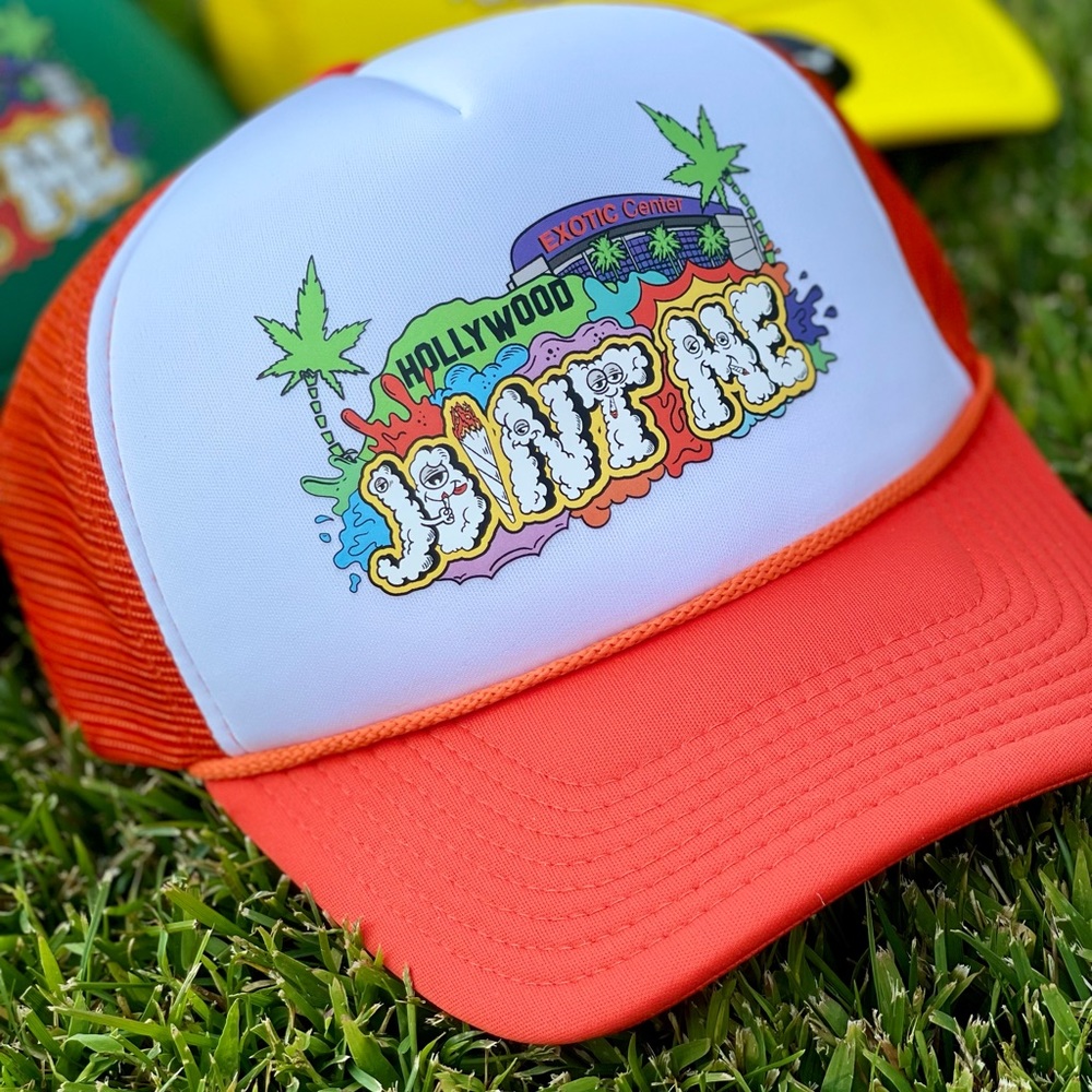 BRAND NEW JOUNT ME TRUCKER HATS UNISEX ORANGISH/RED/ WHITE